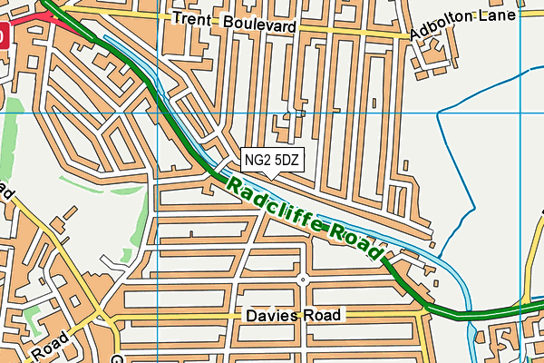 NG2 5DZ map - OS VectorMap District (Ordnance Survey)