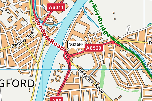 NG2 5FF map - OS VectorMap District (Ordnance Survey)