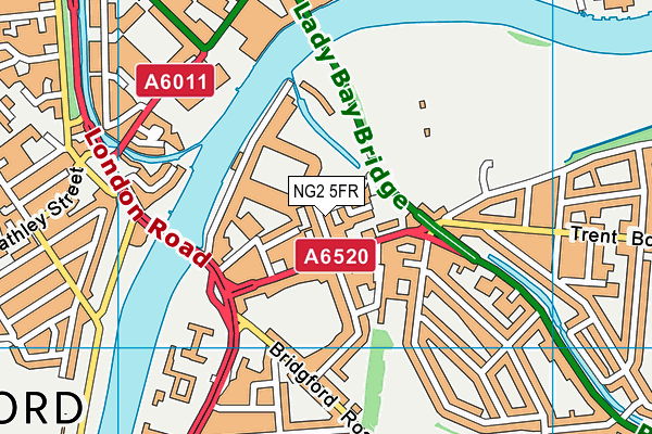 NG2 5FR map - OS VectorMap District (Ordnance Survey)