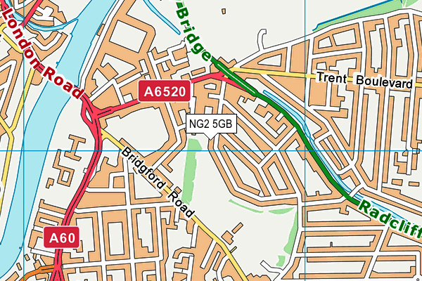 NG2 5GB map - OS VectorMap District (Ordnance Survey)