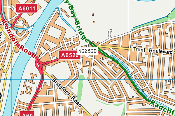 NG2 5GD map - OS VectorMap District (Ordnance Survey)