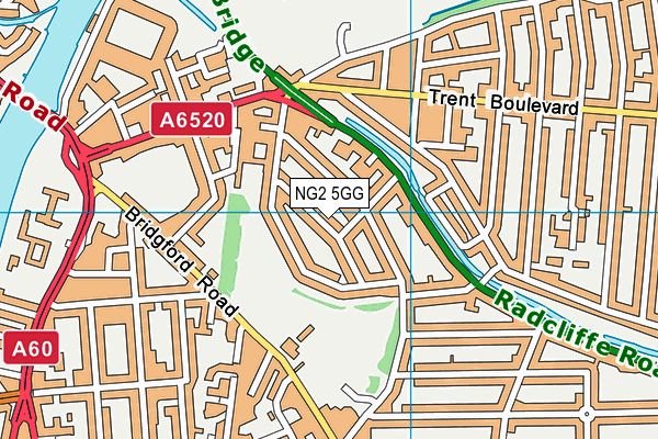 NG2 5GG map - OS VectorMap District (Ordnance Survey)