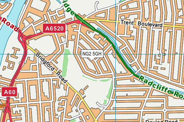 NG2 5GH map - OS VectorMap District (Ordnance Survey)