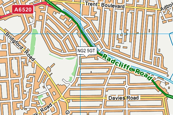 NG2 5GT map - OS VectorMap District (Ordnance Survey)