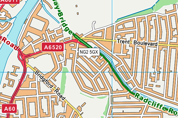 NG2 5GX map - OS VectorMap District (Ordnance Survey)