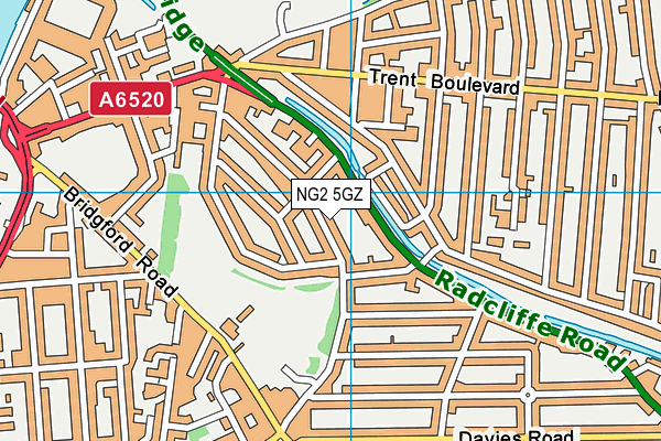 NG2 5GZ map - OS VectorMap District (Ordnance Survey)