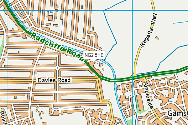 NG2 5HE map - OS VectorMap District (Ordnance Survey)