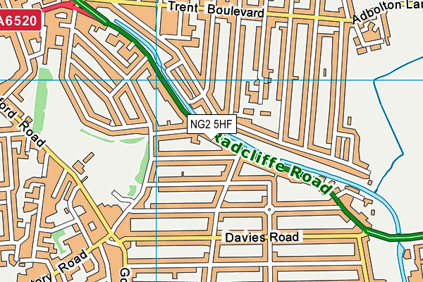 NG2 5HF map - OS VectorMap District (Ordnance Survey)