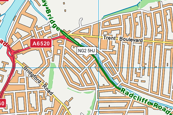 NG2 5HJ map - OS VectorMap District (Ordnance Survey)