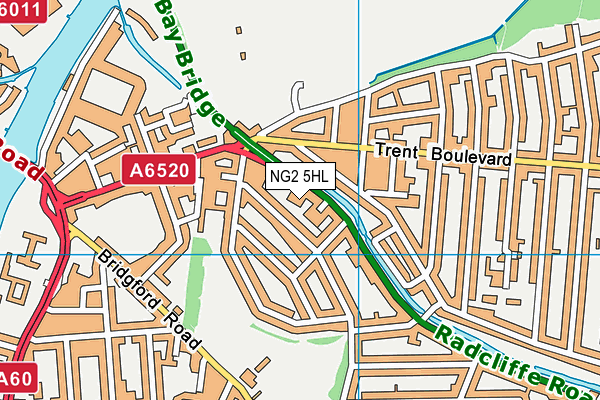 NG2 5HL map - OS VectorMap District (Ordnance Survey)