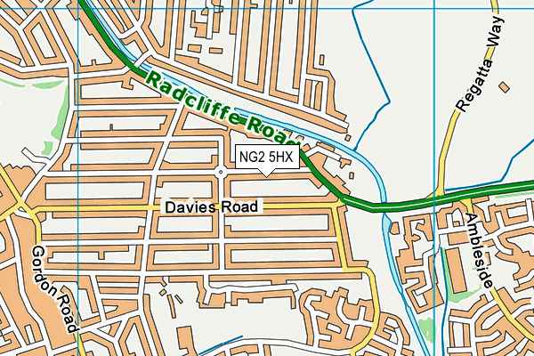 NG2 5HX map - OS VectorMap District (Ordnance Survey)