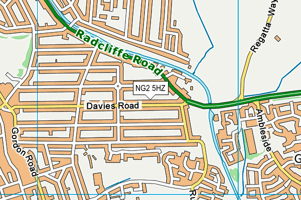 NG2 5HZ map - OS VectorMap District (Ordnance Survey)