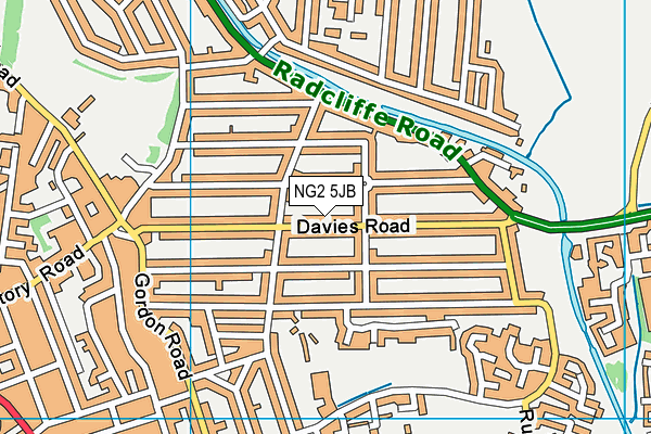 NG2 5JB map - OS VectorMap District (Ordnance Survey)