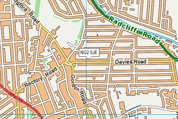 NG2 5JE map - OS VectorMap District (Ordnance Survey)