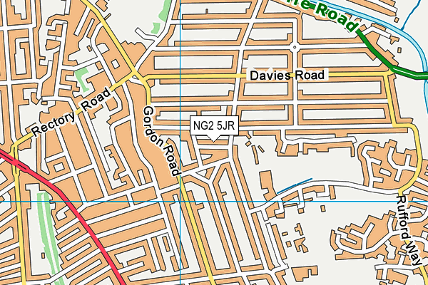 NG2 5JR map - OS VectorMap District (Ordnance Survey)