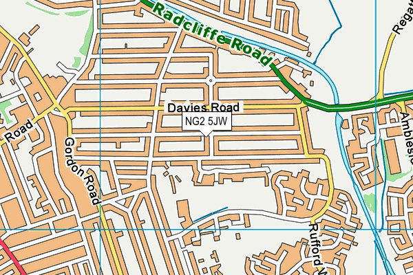 NG2 5JW map - OS VectorMap District (Ordnance Survey)