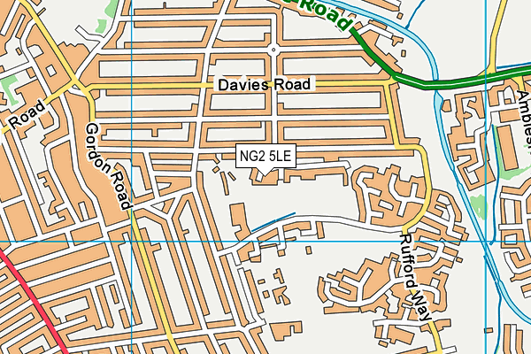NG2 5LE map - OS VectorMap District (Ordnance Survey)