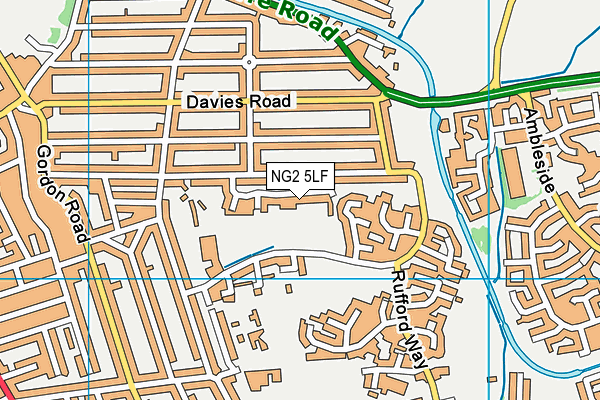 NG2 5LF map - OS VectorMap District (Ordnance Survey)