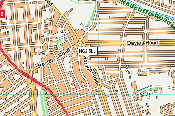 NG2 5LL map - OS VectorMap District (Ordnance Survey)