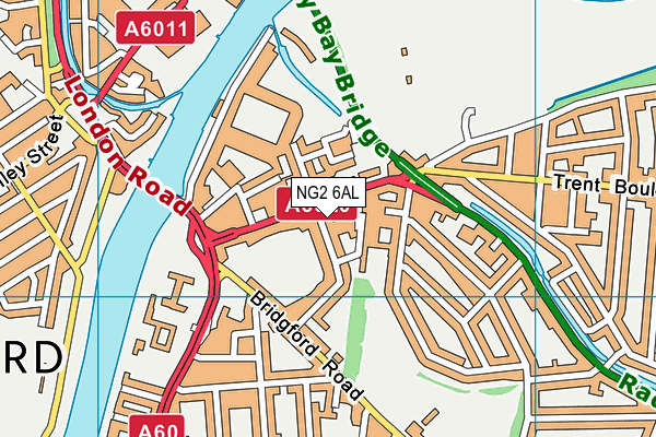 NG2 6AL map - OS VectorMap District (Ordnance Survey)