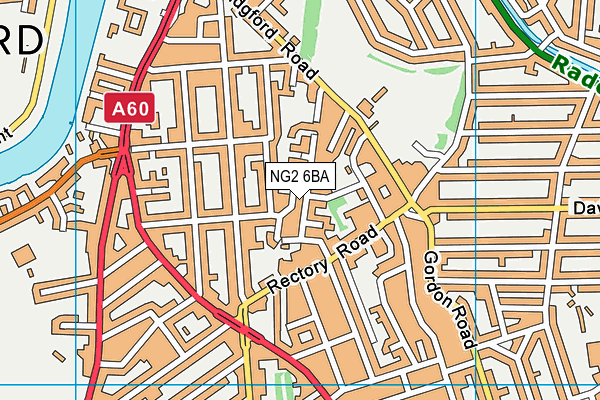 NG2 6BA map - OS VectorMap District (Ordnance Survey)