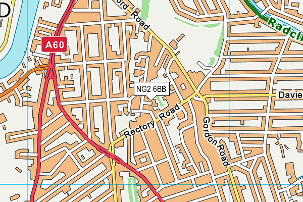 NG2 6BB map - OS VectorMap District (Ordnance Survey)
