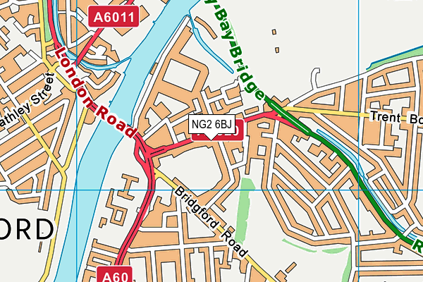 NG2 6BJ map - OS VectorMap District (Ordnance Survey)