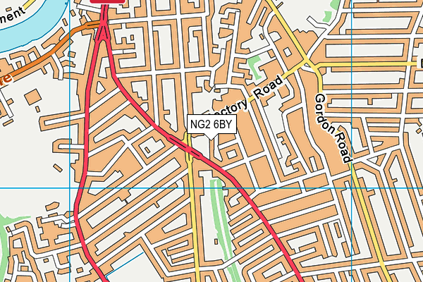 NG2 6BY map - OS VectorMap District (Ordnance Survey)