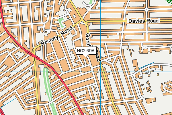 NG2 6DA map - OS VectorMap District (Ordnance Survey)