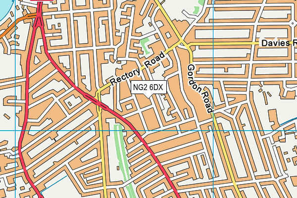 NG2 6DX map - OS VectorMap District (Ordnance Survey)