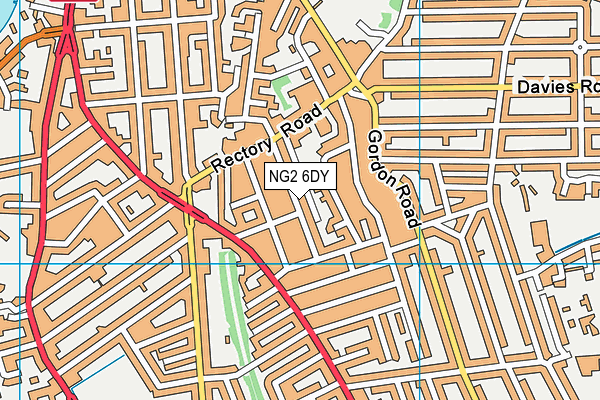 NG2 6DY map - OS VectorMap District (Ordnance Survey)