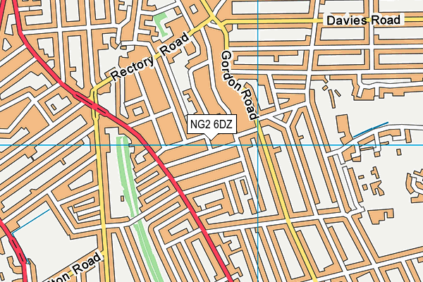 NG2 6DZ map - OS VectorMap District (Ordnance Survey)