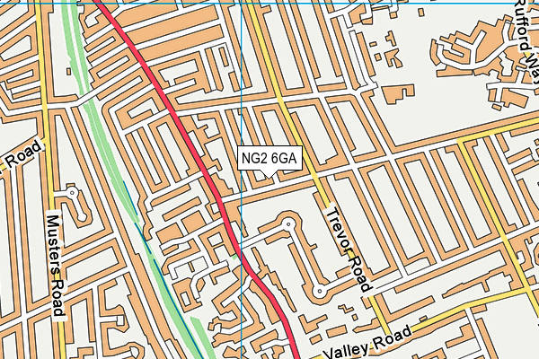 NG2 6GA map - OS VectorMap District (Ordnance Survey)