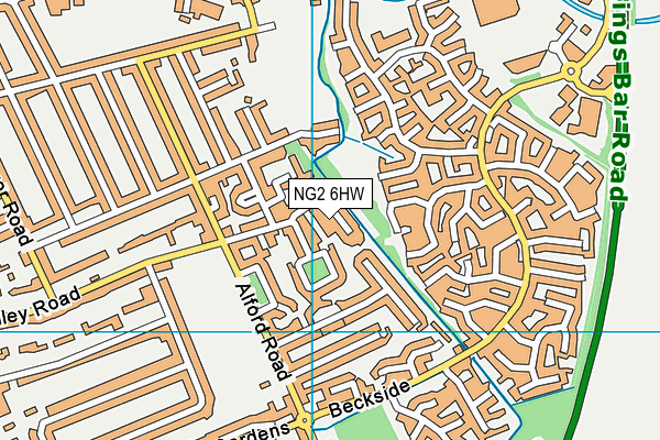 NG2 6HW map - OS VectorMap District (Ordnance Survey)