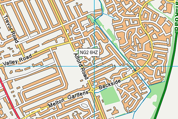 NG2 6HZ map - OS VectorMap District (Ordnance Survey)