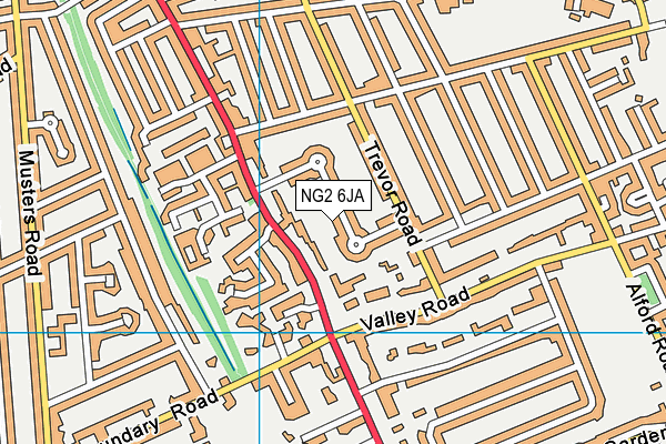 NG2 6JA map - OS VectorMap District (Ordnance Survey)