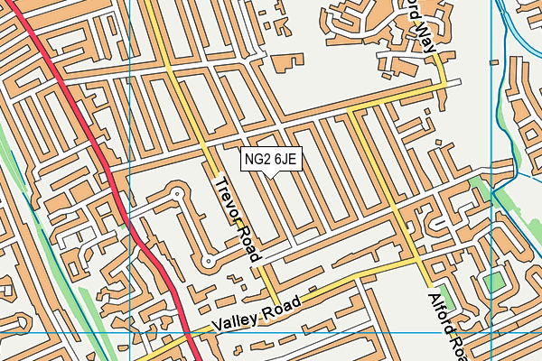 NG2 6JE map - OS VectorMap District (Ordnance Survey)