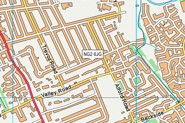 NG2 6JG map - OS VectorMap District (Ordnance Survey)
