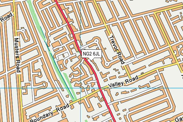 NG2 6JL map - OS VectorMap District (Ordnance Survey)