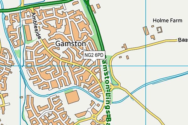 NG2 6PD map - OS VectorMap District (Ordnance Survey)