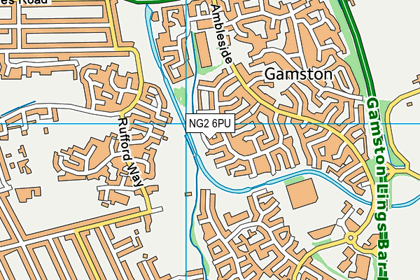 NG2 6PU map - OS VectorMap District (Ordnance Survey)