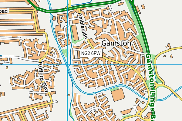 NG2 6PW map - OS VectorMap District (Ordnance Survey)