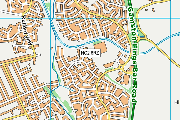 NG2 6RZ map - OS VectorMap District (Ordnance Survey)
