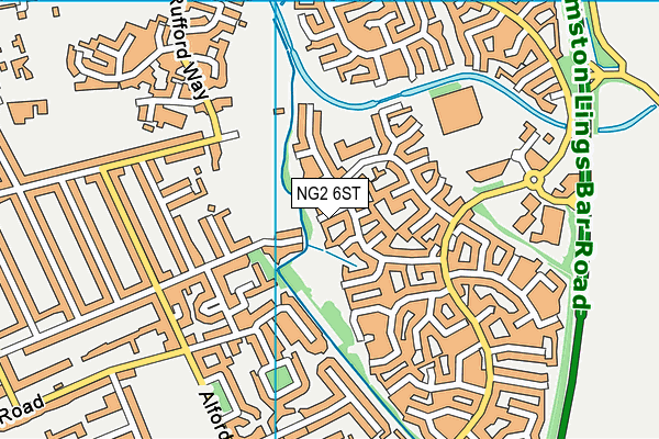 NG2 6ST map - OS VectorMap District (Ordnance Survey)