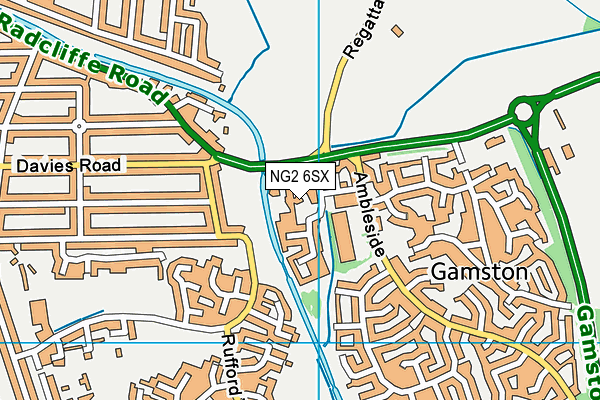 NG2 6SX map - OS VectorMap District (Ordnance Survey)