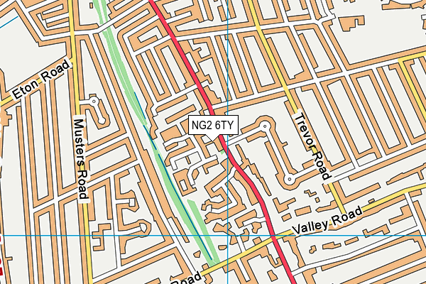 NG2 6TY map - OS VectorMap District (Ordnance Survey)