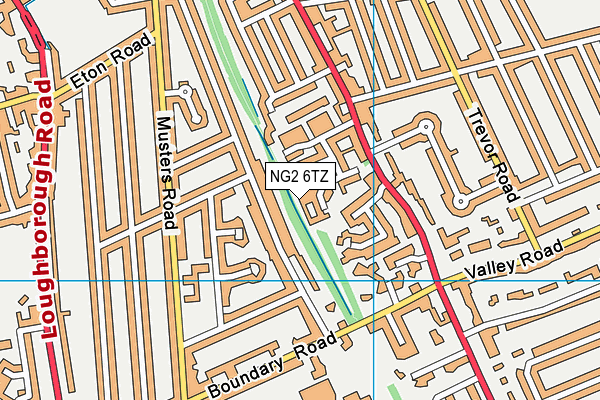 NG2 6TZ map - OS VectorMap District (Ordnance Survey)