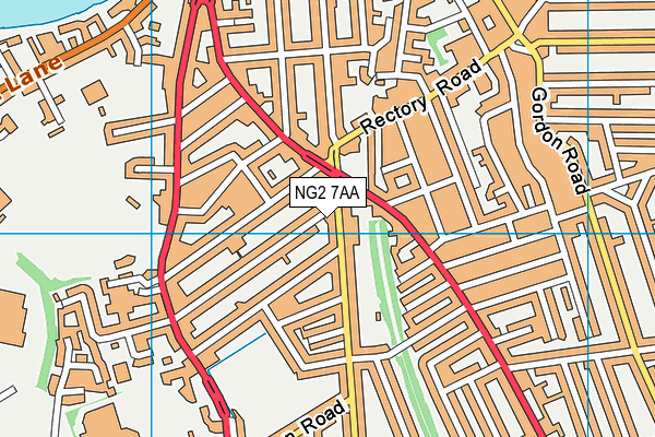 NG2 7AA map - OS VectorMap District (Ordnance Survey)