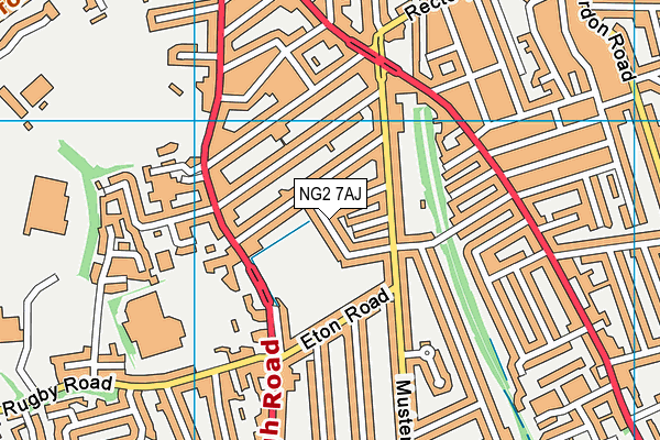 NG2 7AJ map - OS VectorMap District (Ordnance Survey)