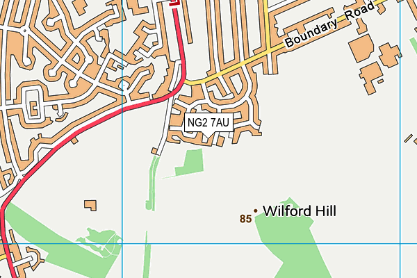 NG2 7AU map - OS VectorMap District (Ordnance Survey)